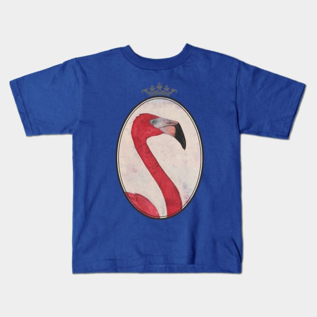 Royal Flamingo King Kids T-Shirt by SturmDesign